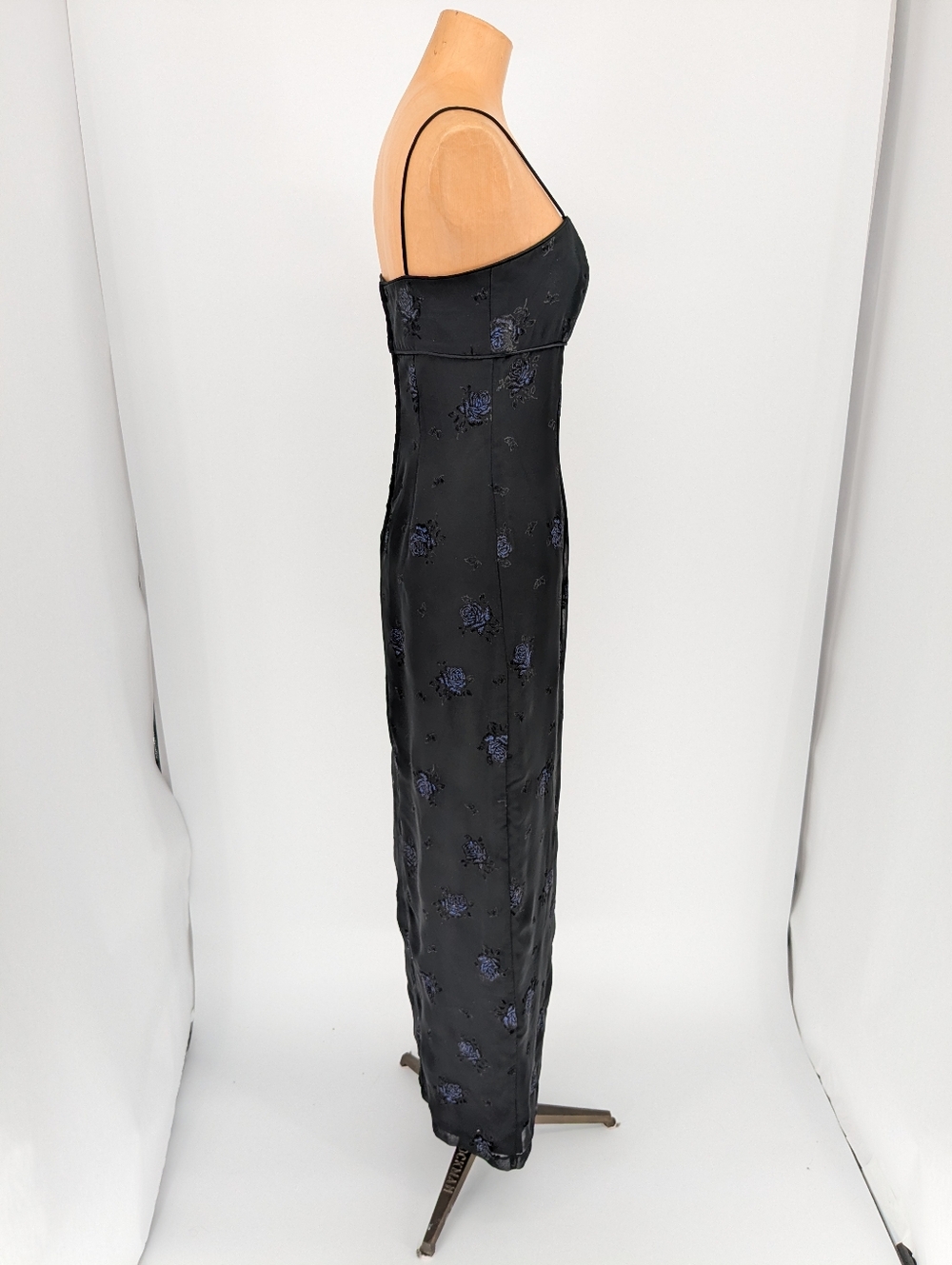 Vintage Morgan & Co Y2K Fairycore Whimsygoth Black Empire Waist Prom Dress 3/4 - Picture 4 of 14